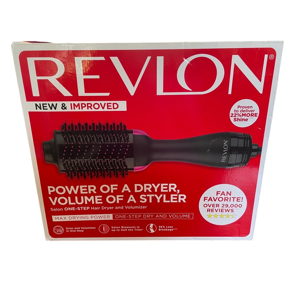 Revlon Salon One-Step Hair Dryer and Volumizer Hot Air Brush Black RVDR5222 NEW